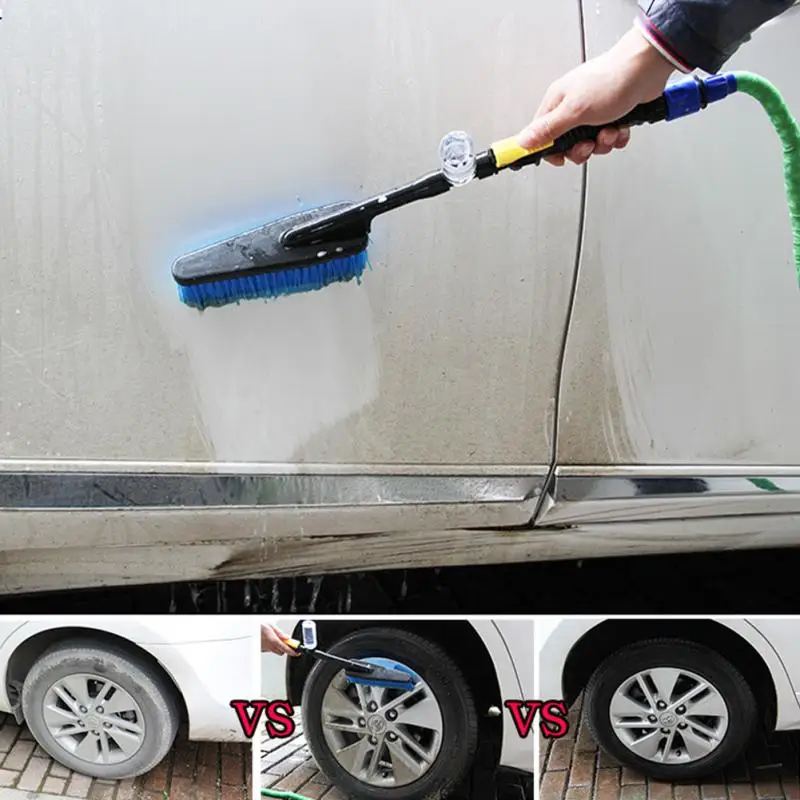 НОВАЯ щетка для мытья автомобиля Авто Внешние выдвижной ложки с длинной ручкой, реле протока воды пены бутылки щётка автомобиля для чистки синий
