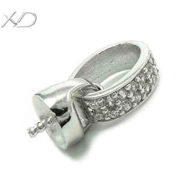 XD 925 sterling silver pendant bail connector findings fit drop jewelry
