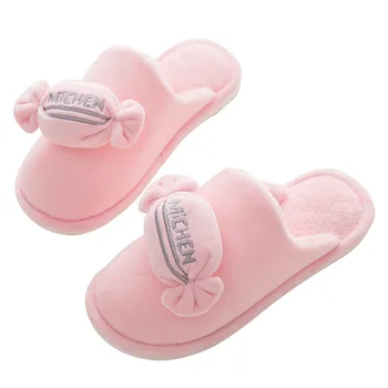 

Soft Plush Cotton Cute Slippers Shoes Non-Slip Floor Indoor House Home Slippers Women Shoes For Bedroom