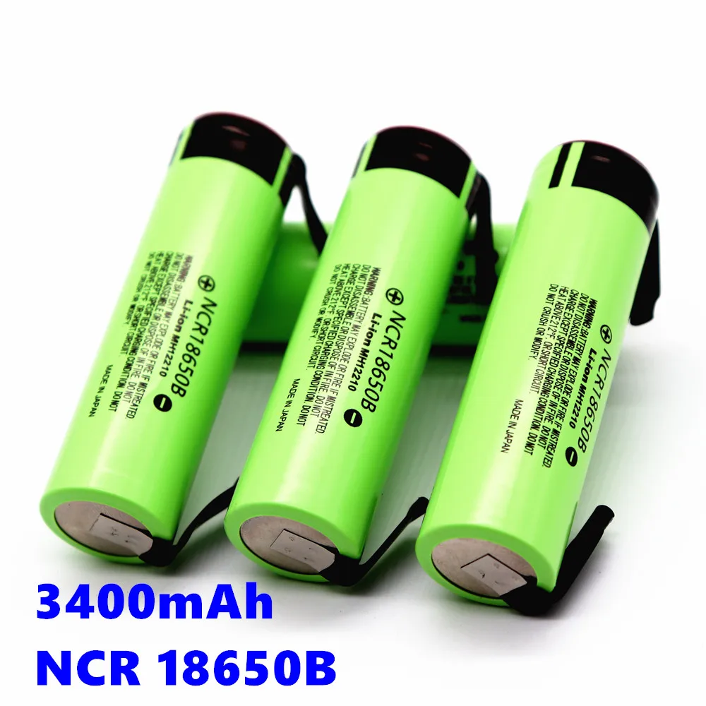 

Daweikala new original NCR18650B 3.7V 3400mAh 18650 rechargeable lithium battery for battery + DIY nickel piece
