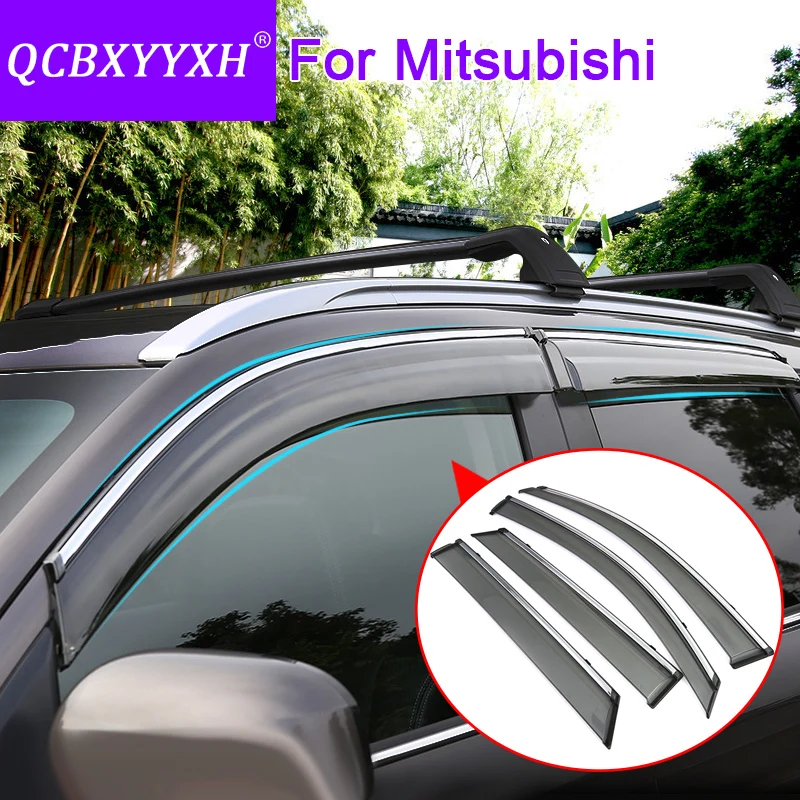 QCBXYYXH Car Styling 4pcs/lot Window Visors For Mitsubishi Outlander ASX Pajero Sport Lancer Sun