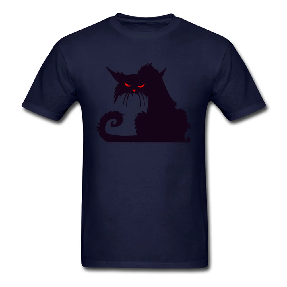 2018 Novelty Design Black Cat T shirt For Men Angry Cartoon Print