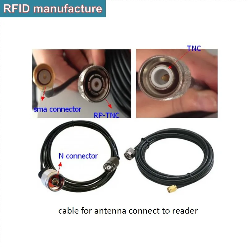 Кабель диаметром 6 м могут быть подключены к uhf rfid ридеру/TNC/N/SMA/MMCX и 12dbi антенна для