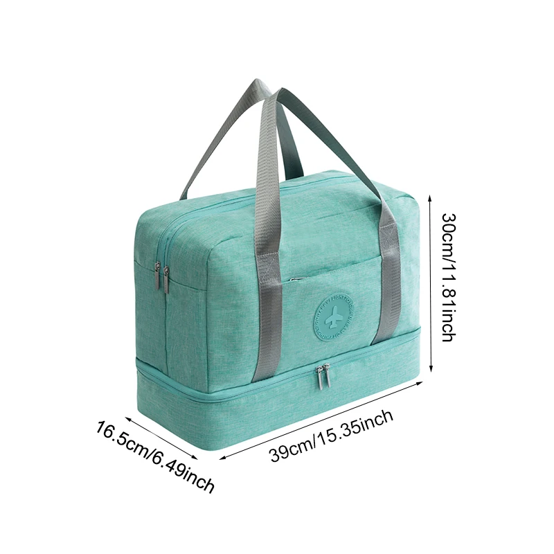 BAKINGCHEF طبقة مزدوجة السفر حقيبة التخزين النساء الرجال الملابس الداخلية والأحذية الأمتعة المنظم زيبر حزم يد حالة