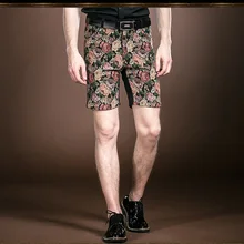 Модные повседневные мужские новые принты дворца дизайн цветочные шорты Черные Строчки мужские брюки 14905 OnSale