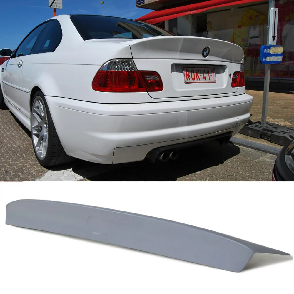 

For BMW E46 CSL Style PU Primer Rear Trunk Lip Spoiler Wing 1999-2004 2 Door