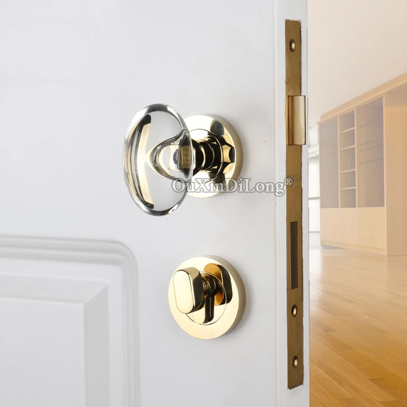  Top Luxury European Crystal Knobs Door Lock Set Interior Living Room Bedroom Bathroom Silent Door L - 33024226329