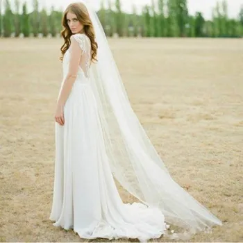 

High Quality Single One Layer Floor Length Long Bridal Veils with Comb Soft Wedding Veil Accessories for Brides