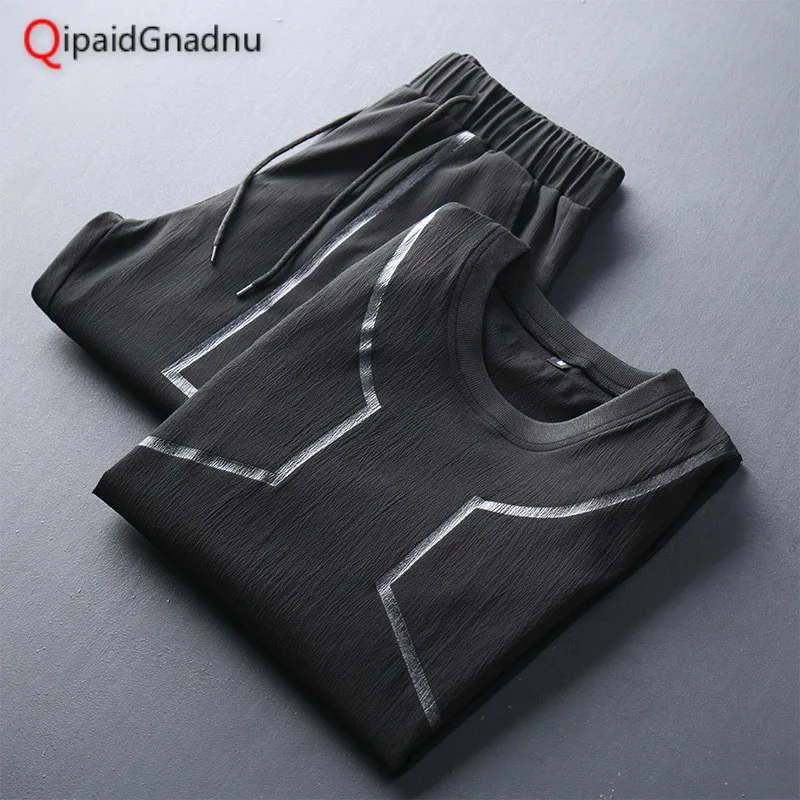 

2019 Summer Brand Design Size M-3xl Men Sets Tracksuit Set Short Sleeve T-shirt Sport Suit Tops Shorts Male Suits Tracksuit