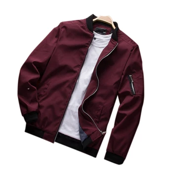 

Men Slim Fit Softshell Zipper Down Baseball Flight Bomber Coat for Spring -MX8