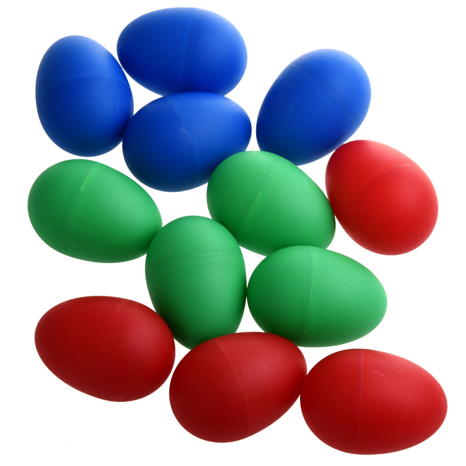 SEWS 12x Маракас яйцо пластиковые Ударные музыкальные шейкеры Цвет: синий(4 шт.), красный(4 шт.) и зеленый(4 шт