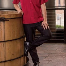 Uncommon Threads 4013-0146 46'' Chef Kitchen Pant - Black (1)
