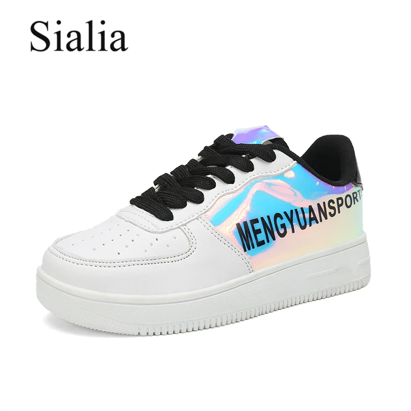 

Sialia School Children Shoes For Girls Sneakers Boys Casual Shoes Height Increasing 3cm Solid Student Footwear Kids Shoes PU