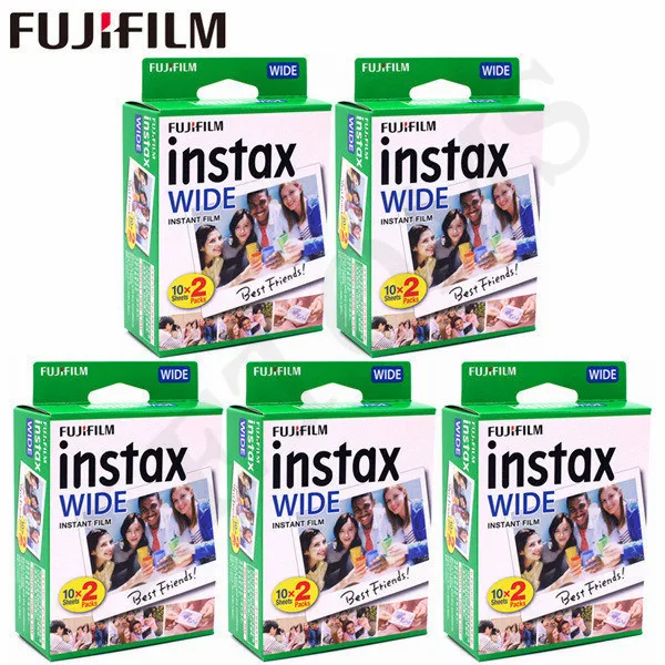 100 wide white edge 10-100 листов Fujifilm Instax Wide White edge+ Rainbow+ Black films для камеры моментальной печати Fuji 300/200/210/100/500AF - Цвет: 100 wide white edge