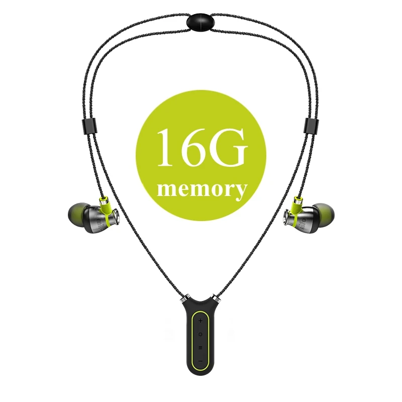 Mifo i2 Bluetooth наушники водонепроницаемые шеи гарнитура ожерелье беспроводные наушники со встроенным MP3-плеером для спорта бег - Цвет: 16g Black
