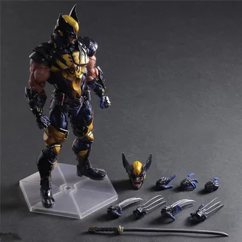 

26cm Play Arts Super Hero Wolverine PVC Action Figure Resin Collection Model Toy Christmas Gifts