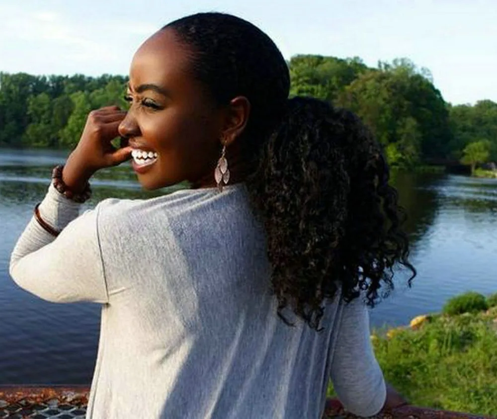 Fashion Natural Hair Ponytails For Black Women Afro Puff Curly