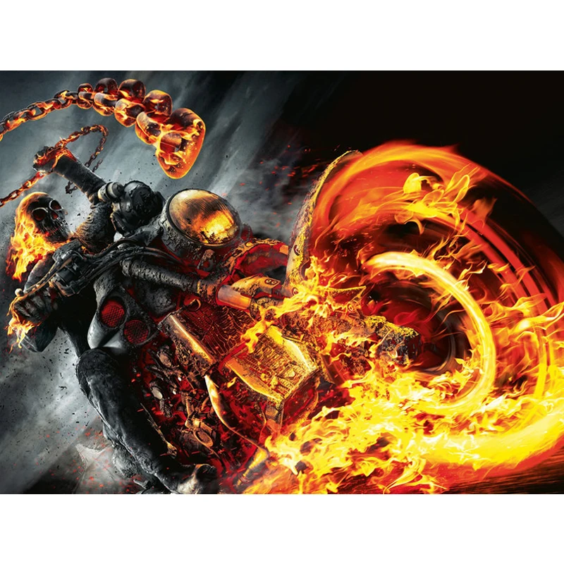 Алмазная живопись крестом Ghost Rider хобби сделай сам круглая вышивка готика Dark System 3D