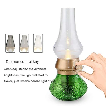 

Kerosene Lamp LED Blowing Control USB Rechargeable Brightness Adjustable Candle Decorative Night Light for Indoor & Outdoor