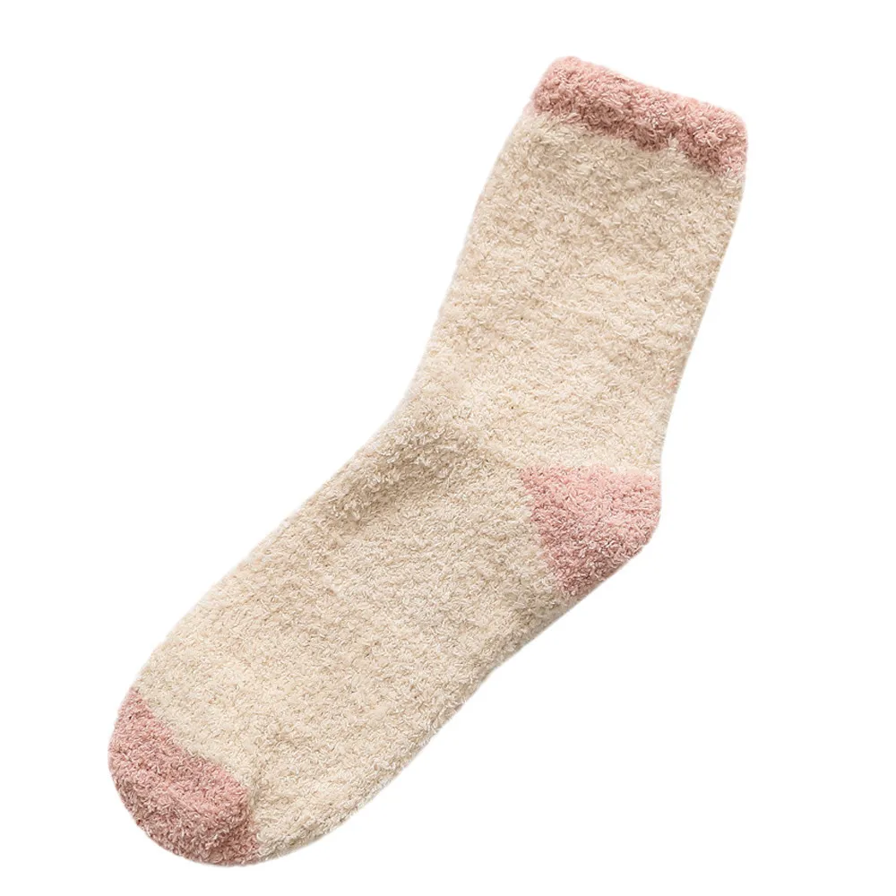 JAYCOSIN, брендовые домашние мягкие носки-тапочки для женщин и девочек пушистые теплые зимние однотонные мягкие повседневные женские носки, 5 пар в комплекте, 9031333