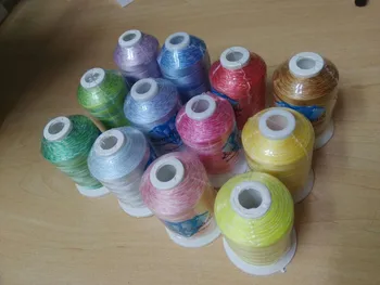 

Huge cone variegated colors embroidery threads in 12 assorted colors 1000m each machine embroidery sewing threads