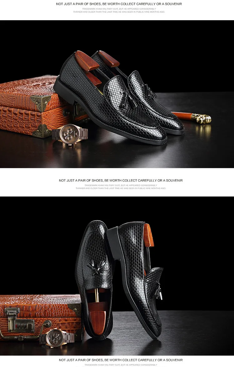 Большие размеры 37-48; кожаные лоферы с бахромой в стиле ретро; коллекция года; Мужские модельные туфли в деловом стиле; Мужская официальная Свадебная обувь с острым носком на плоской подошве