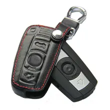 Para o Caso De Couro Bmw Para Bmw E30 E34 E36 E38 E39 E46 E60 E90 118 220 M235 320 328 Gt 428 435 528X1X3 Chave Chaveiro Preto cobrir