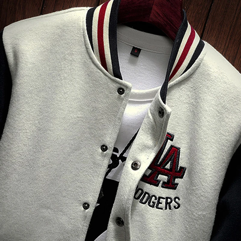 Billige 2019 Neue Ankunft Heißer Einreiher Patchwork Casual Baseball Uniform Mantel Männlichen Jaqueta Masculino Bomber Jacke Männer Rib Sleeve