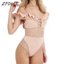 ZPDWT, сексуальный кружевной сдельный купальник, сетчатый Монокини, волнистый купальник, Женский Монокини, купальный костюм, женский трикини, купальник в горошек