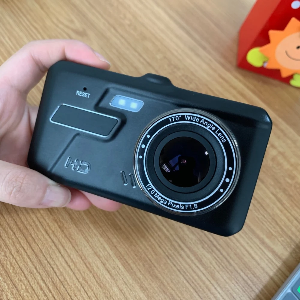 Видеорегистратор автомобильный T681 FHD 1080P с сенсорным экраном 4 дюйма и двумя