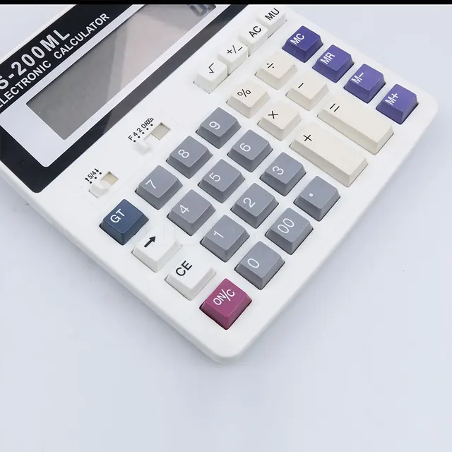 kebidumei New Office calculator DS-200ML Muti-function calculator Large keys 12 Digits Big display Dual power computer keys