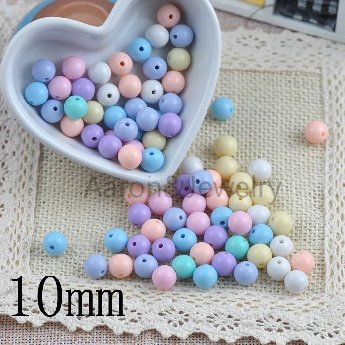 

springtime Mixed Color Acrylic Spacer Ball Beads Fit Jewelry Handmade 100PCs 10mm YKL0129-10