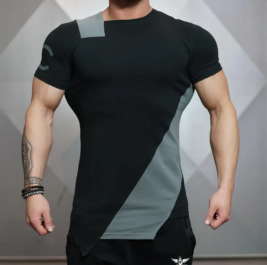 

2019 summer new men cotton Short sleeve t shirt Workout Fitness bodybuilding shirts male Brand tee tops Fashion casual clothing
