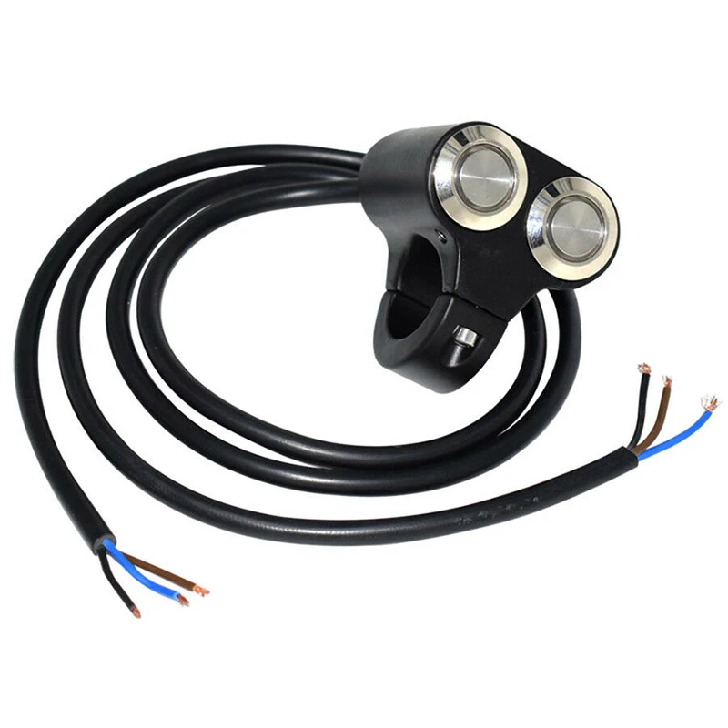 

Motorcycle Handlebar Blue LED ON/OFF Switch Button Manual Return Action Parts
