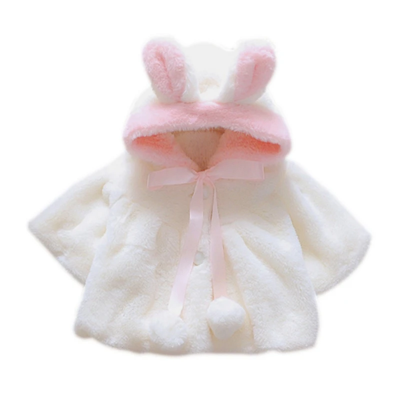 Зимняя одежда для маленьких девочек, флисовое пальто из смесовой шерсти и искусственного меха, пышная теплая куртка, Рождественский зимний комбинезон, верхняя одежда с капюшоном для малышей
