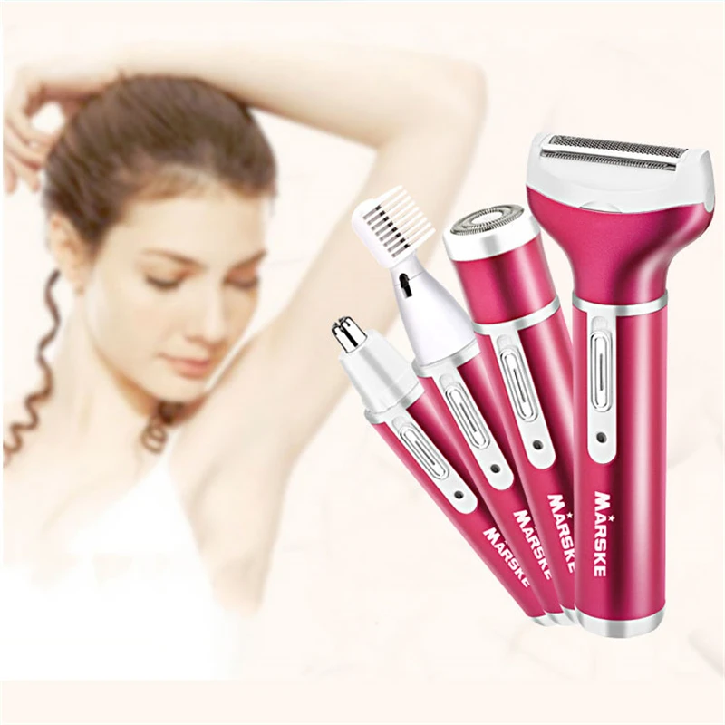 4in1 Waterproof Electric Women Epilator Female Trimming Remover Facial