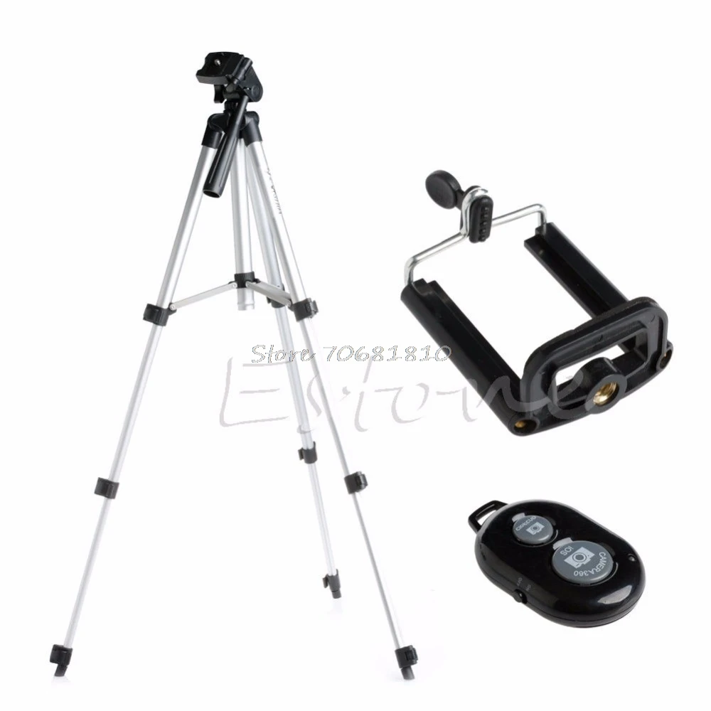 bilder für Aluminium Kamerastativ Stativ Halter + Remote Bluetooth Steuer Für Iphone 6 S 6 5 S-R179 Drop Shipping bilder für Aluminium Kamerastativ Stativ Halter + Remote Bluetooth Steuer Für Iphone 6 S 6 5 S-R179 Drop Shipping