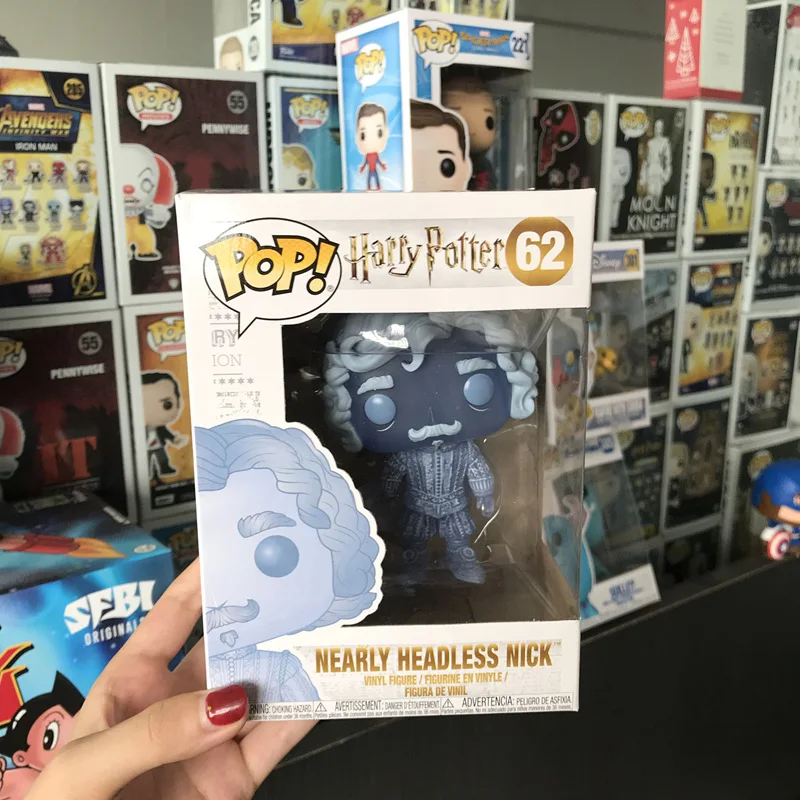 

FUNKO POP Official Movies: Harry Potter - Nearly Headless Nick (Blue Translucent) Vinyl Action Figure Collectible Toy In Box
