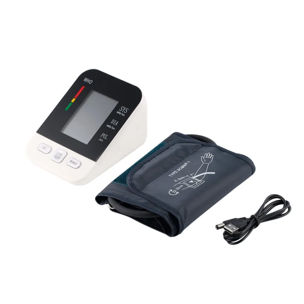 

Health Care Blood Pressure Monitor LCD Digital Upper Arm Electronic USB Rechargeable Sphygmomanometer Heart Rate Monitor Meter