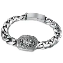 925 пробы серебряный буддийский классический мифическое дикое животное мужской S925 браслет(FGL