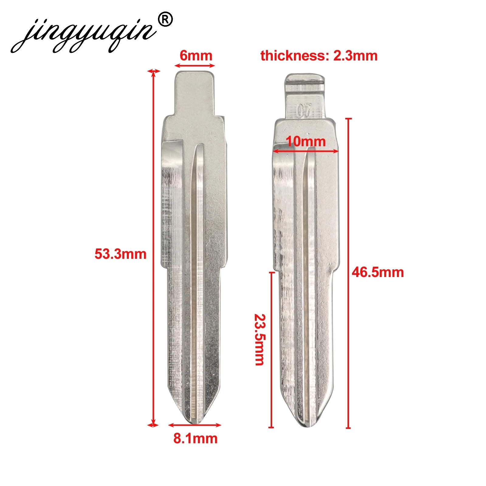 

jingyuqin 15pcs/lot #07 Right Uncut Flip Remote Car Key Blade for Mitsubishi ASX GRANDIS Outlander LANCER Suzuki Key Blank 07#