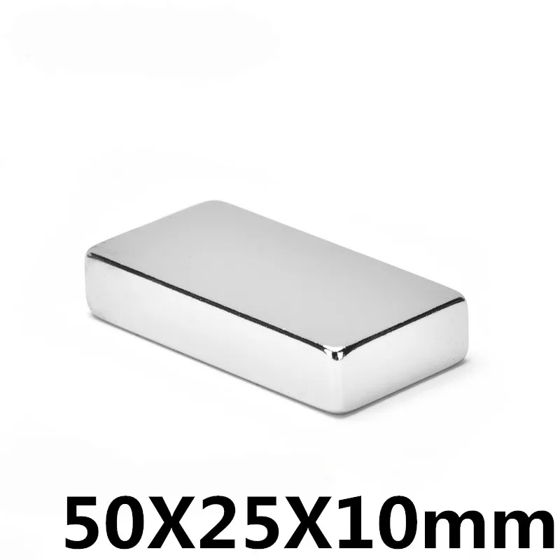 * 1 шт. 50x25x10 мм N35 Супер сильный маленький 50*25*10 неодимовые магниты редкоземельный