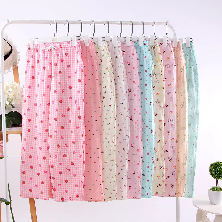 Floral Cotton Gauze Pajama Pants