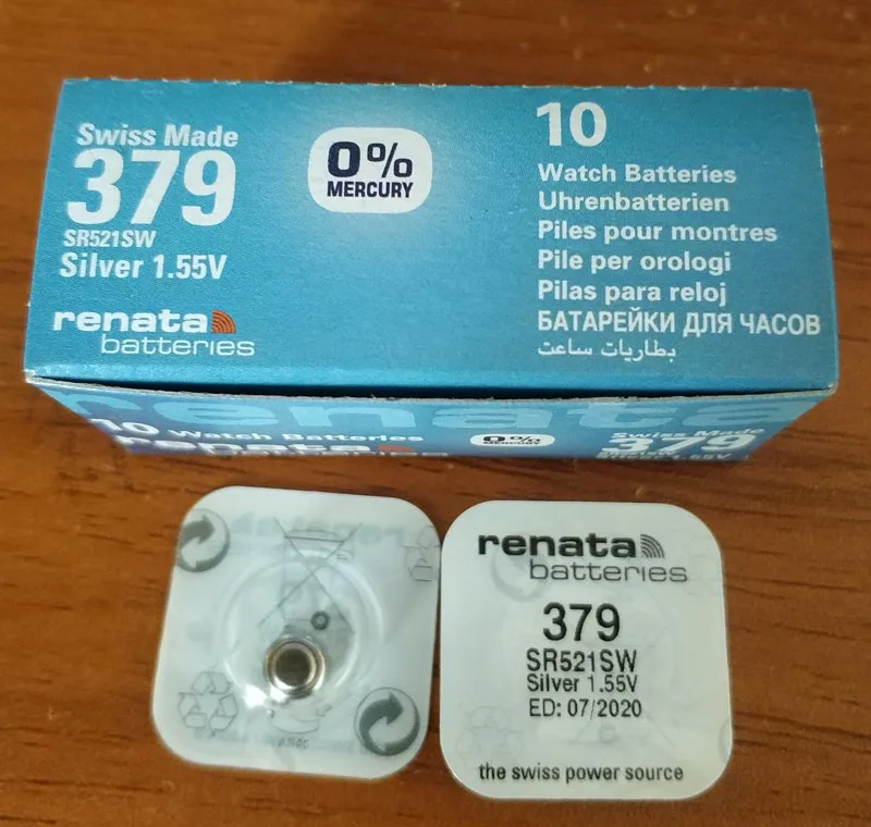 10xrenata часы с оксидом серебра 379 SR521SW 521 1 55 V 100% оригинальный бренд renata батарея |