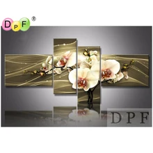 3D коричневая Орхидея Diy Алмазная вышивка картина квадратный горный хрусталь Вышивка крестом Триптих домашние комплекты декора Алмазная мозаика комплект