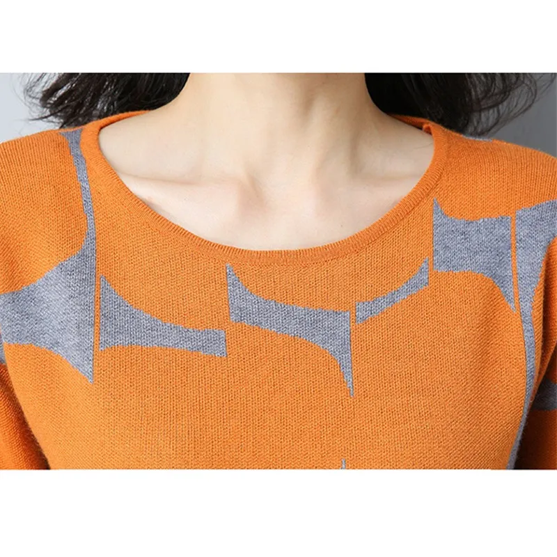 Women Sweaters and Pullovers 2018 Autumn Winter Clothes Long sleeve Knit Bottom Sweater Loose Large size Casual Women Tops Y59