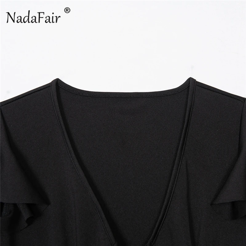 V neck hollow out lace up sexy dress08_