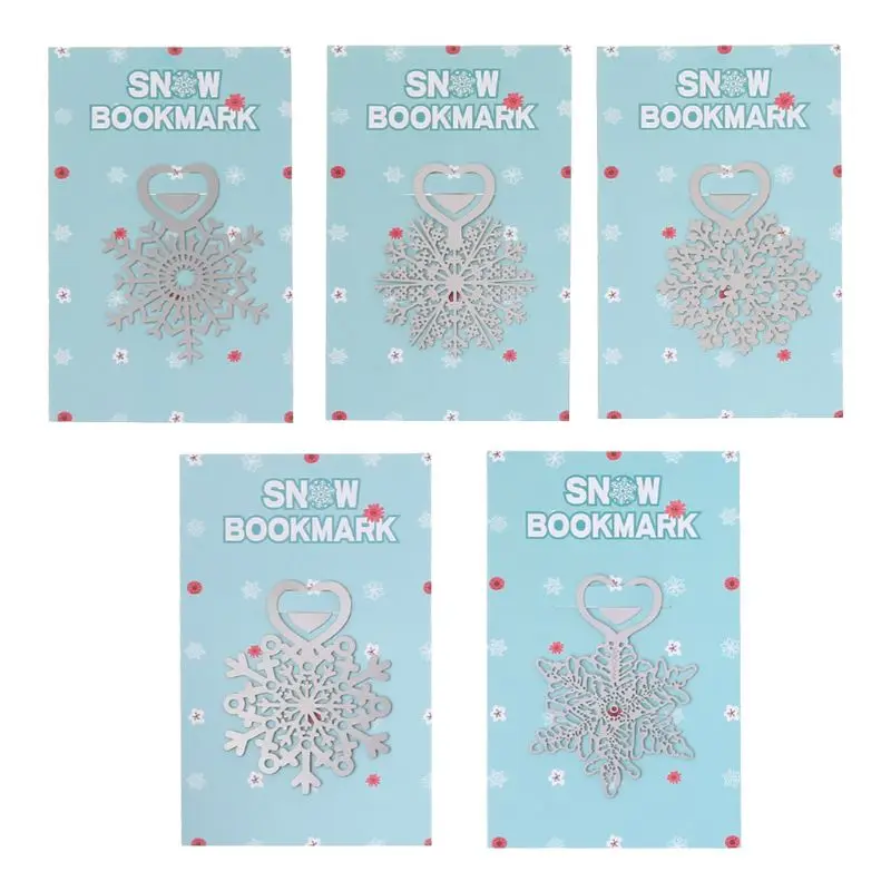 

Metal Heart Shaped Christmas Snowflake Bookmark Paper Clips Book Marker Stationery School Supplies Gift