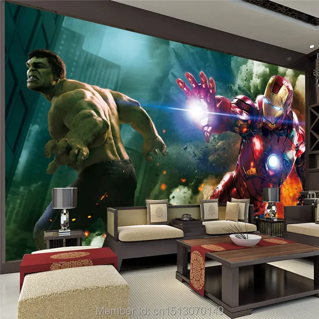 The Avengers Wall Mural Iron Man Hulk Custom Large Photo Wallpaper The Avengers Wall Mural Iron Man Hulk Custom Large Photo Wallpaper Super Hero Room Decor