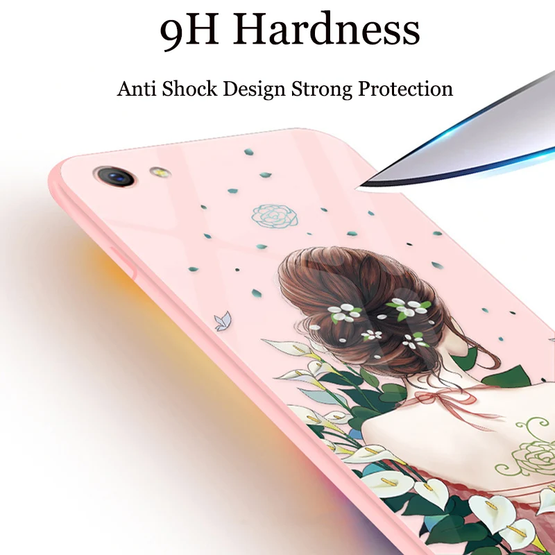 Высококачественный защитный чехол для OPPO A73 чехол Мода для девочек из закаленного стекла для задней панели чехол для OPPO A 73 чехол для OPPO A83 A73 OPPOA73 телефонные чехлы сумка